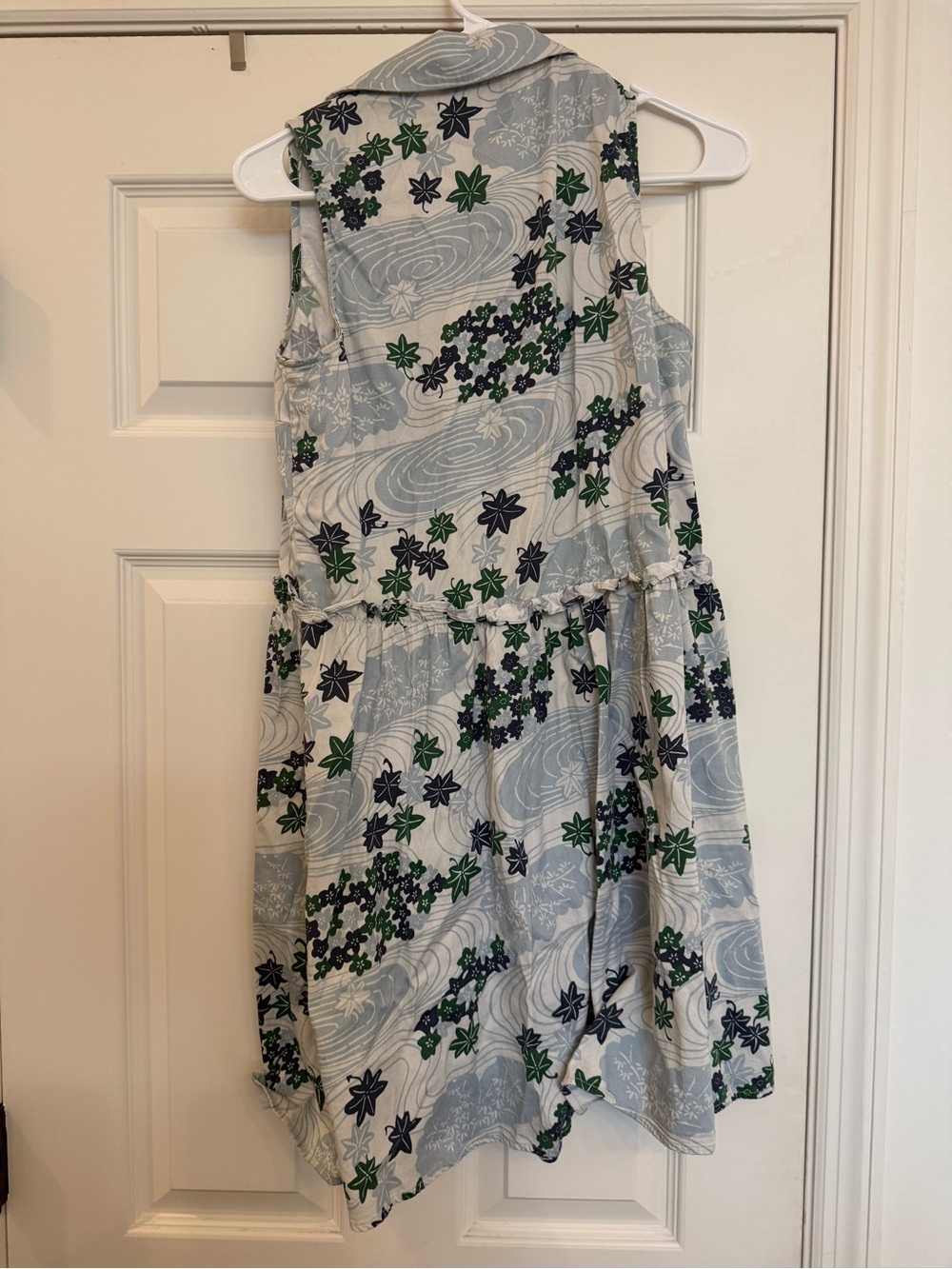 TUCKERNUCK Royal Provence Breeze blue Floral Sleeveless Shirt Dress small - Picture 5 of 8